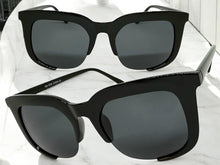 Classic Vintage Retro Style SUNGLASSES Square Black Frame - Dark Lens 1678