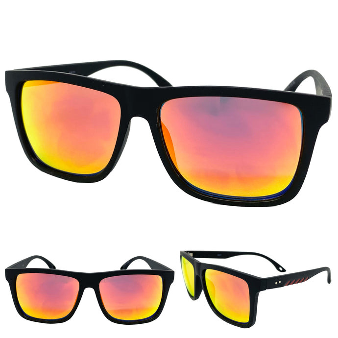 Classic Biker Sporty Trendy Stylish SUNGLASSES Square Black Frame 6821