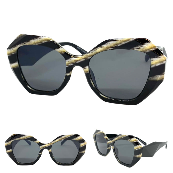 Exaggerated Vintage Retro Style SUNGLASSES Funky Animal Print Frame E1683