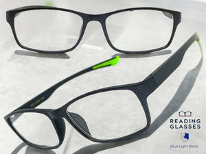 Sleek Contemporary Modern Sporty Style READING GLASSES READERS Gray Frame Lens Strength +3.00
