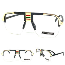 Men's Classic Vintage Retro Hip Hop Style Clear Lens EYEGLASSES Black & Gold Frame 2719