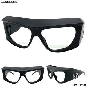 Oversized Classic Vintage Retro Style Large Super Thick Black Lensless Eye Glasses- Frame Only NO Lens 80549