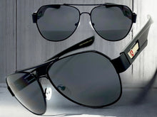 Classic Vintage Retro Aviator Style SUNGLASSES Sleek Black Frame 21037