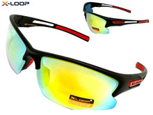 Sporty Wrap Around Cycling Fishing Biker SUNGLASSES Sleek Black Frame - Gold Lens 2754