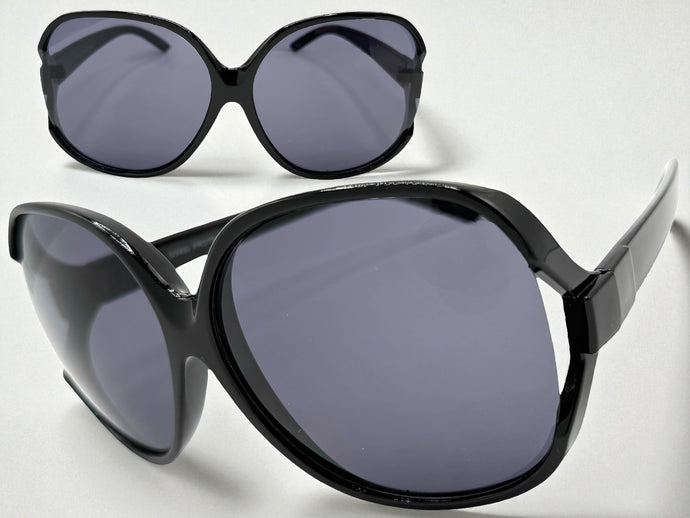 Oversized Exaggerated Classic Vintage Retro Style SUNGLASSES Huge Black Frame 80006