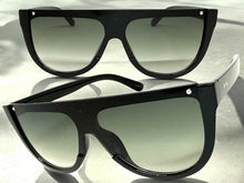 Classy Elegant Modern Rerto Shield Style SUNGLASSES Black Frame 6515
