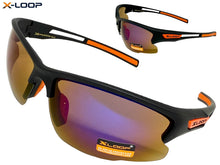 Sporty Wrap Around Cycling Fishing Biker SUNGLASSES Sleek Black Frame - Purple Lens 2754
