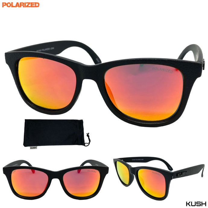 Classic Vintage Retro Hardcore Biker Style KUSH SUNGLASSES Red Polarized Lens POL006