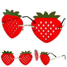 Funky Party Club Raver Strawberry Shaped SUNGLASSES Red Lens 5218