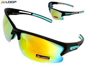 Sporty Wrap Around Cycling Fishing Biker SUNGLASSES Sleek Black Frame - Gold Lens 2754