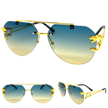 Men's Classy Elegant Luxury Modern Retro Style SUNGLASSES Large Gold Frame 27667