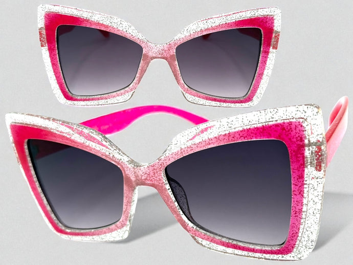 Exaggerated Vintage Retro Style SUNGLASSES Funky Fuchsia Bow Shape Frame 49309