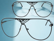 Oversized Modern Retro Shield Style Clear Lens SUNGLASSES Large Black Frame 4294