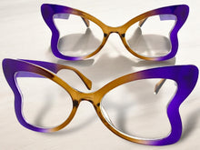 Oversized Vintage Retro Style Clear Lens EYEGLASSES Large Butterfly Purple Frame 81261