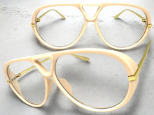Oversized Classic Vintage Retro Hip Hop Style Clear Lens EYEGLASSES Large Cream & Gold Frame 26008