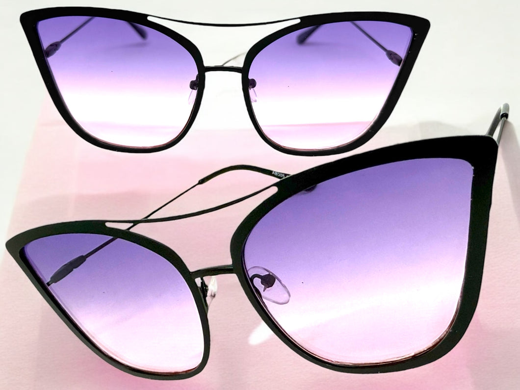 Classic Vintage Retro Cat Eye Style SUNGLASSES Funky Matte Black Frame A305
