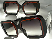Oversized Exaggerated Vintage Retro Style SUNGLASSES Large Square Black Frame 1351