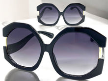 Oversized Vintage Retro Style SUNGLASSES X-Large Huge Black Frame 80848