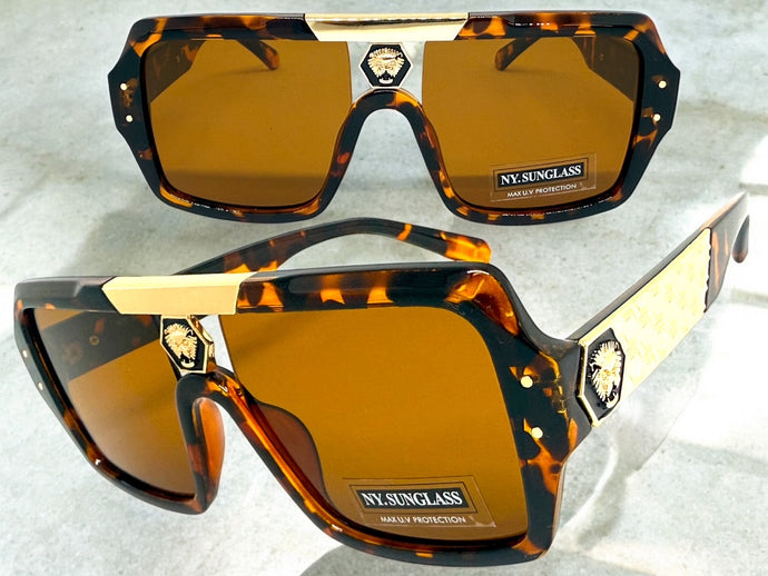 Classic Hardcore Biker Gangster Hip Hop Style SUNGLASSES Square Tortoise Frame 5468