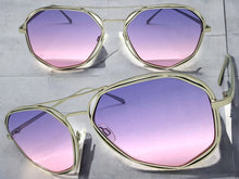 Oversized Exaggerated Vintage Retro Style SUNGLASSES Large Silver Frame 4201