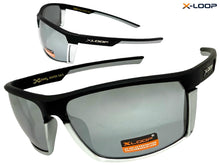 Sporty Wrap Around Cycling Fishing Biker SUNGLASSES Sleek Black & Silver Frame - Mirror Lens 2723