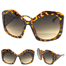 Oversized Exaggerated Vintage Retro Style SUNGLASSES Huge Tortoise Frame 1222