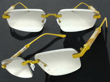 Classy Elegant Luxury Modern Style SUNGLASSES Rimless Gold Frame 5335
