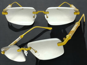 Classy Elegant Luxury Modern Style SUNGLASSES Rimless Gold Frame 5335