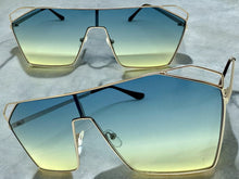 Oversized Sleek Modern Retro Shield Style SUNGLASSES Large Silver Frame 4577