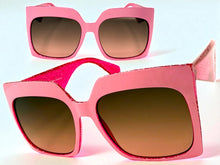 Oversized Exaggerated Vintage Retro Style SUNGLASSES X-Large Square Pink Frame 49308