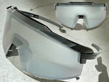 Oversized Retro Sporty Wrap Around Shield Style SUNGLASSES Large Frame - Silver Lens 80963