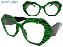 Oversized Exaggerated Vintage Retro Style Clear Lens EYEGLASSES Large Thick Green Frame 61900