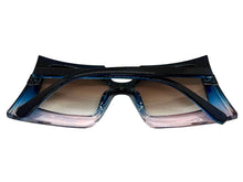 Oversized Exaggerated Vintage Retro Style SUNGLASSES Large Blue & Pink Frame 1091