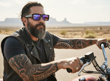Classic Hardcore Biker Gangster Style LOCS SUNGLASSES X-Large Thick Black Frame - Green Lens 91321