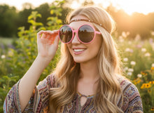 Oversized Classic Vintage Retro Style SUNGLASSES X-Large Round Pink Frame 15032