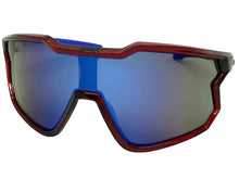 Oversized Sporty Wrap Around Style SUNGLASSES Large Red Patriotic USA Flag Frame 3737
