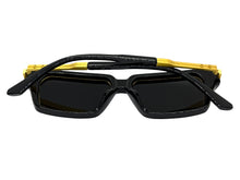 Classic Vintage Retro Luxury Hip Hop Rapper Style SUNGLASSES Square Black & Gold Frame - Dark Lens 81063