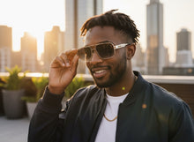 Classic Vintage Retro Luxury Hip Hop Rapper Style SUNGLASSES Square Silver Frame - Gradient Lens E2206