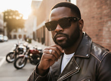 Classic Hardcore Biker Gangster Style LOCS SUNGLASSES Square Black Frame - Dark Lens 91194