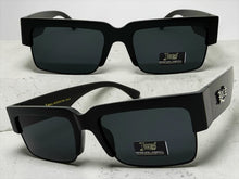 Classic Hardcore Biker Gangster Style LOCS SUNGLASSES Square Black Frame - Dark Lens 91194