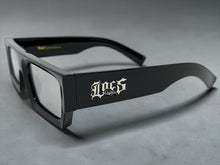 Classic Hardcore Biker Gangster Style LOCS SUNGLASSES X-Large Thick Black Frame - Chrome Lens 91321