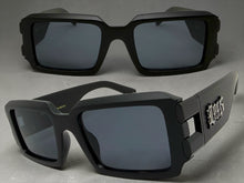 Classic Hardcore Biker Gangster Style LOCS SUNGLASSES Large Thick Matte Black Frame - Dark Lens 91336