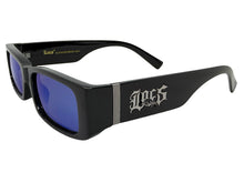 Classic Hardcore Biker Gangster Style LOCS SUNGLASSES Large Thick Black Frame - Blue Lens 91320