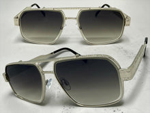 Classic Vintage Retro Luxury Hip Hop Rapper Style SUNGLASSES Square Silver Frame - Gradient Lens E2206