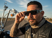 Classic Hardcore Gangster Biker Style Choppers SUNGLASSES Thick Black Frame - Dark Lens 6785