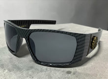 Classic Hardcore Gangster Biker Style Choppers SUNGLASSES Thick Carbon Fiber Frame - Dark Lens 6786