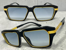 Classic Vintage Retro Luxury Hip Hop Rapper Style SUNGLASSES Square Black & Gold Frame - Blue Lens 81063