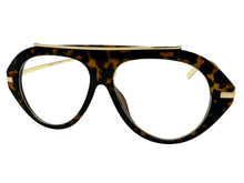 Oversized Classic Vintage Retro Style Clear Lens EYEGLASSES Large Tortoise & Gold Frame 27009