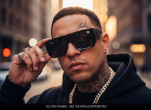 Classic Hardcore Biker Gangster Style SUNGLASSES Large Thick Black Frame - Dark Lens B0335