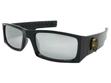 Classic Hardcore Gangster Biker Style Choppers SUNGLASSES Thick Black Frame - Silver Lens 6785